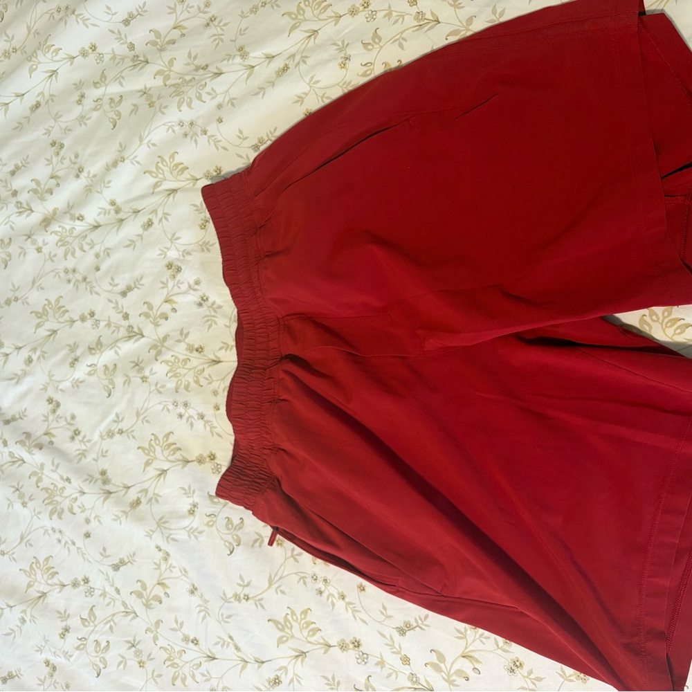 lululemon mens pace breakers short, red